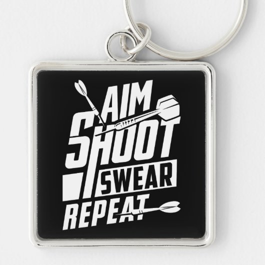 Aim Shoot Swear Repeat Premium Schlüsselanhänger (Vorne)