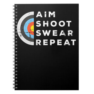 Aim Shoot Swear Wiederholung Archery Costume Arche Notizblock
