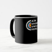 Aim Shoot Swear Wiederholung Archery Costume Arche Tasse (Vorderseite Links)