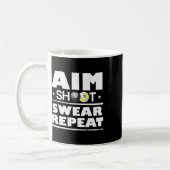 Aim Shoot Swear Wiederholung Billiards Funny Pool Kaffeetasse (Links)