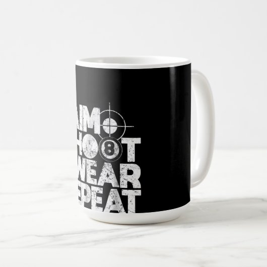 Aim Shoot Swear Wiederholung Funny Pool Billard 8 Kaffeetasse (VorderseiteRechts)