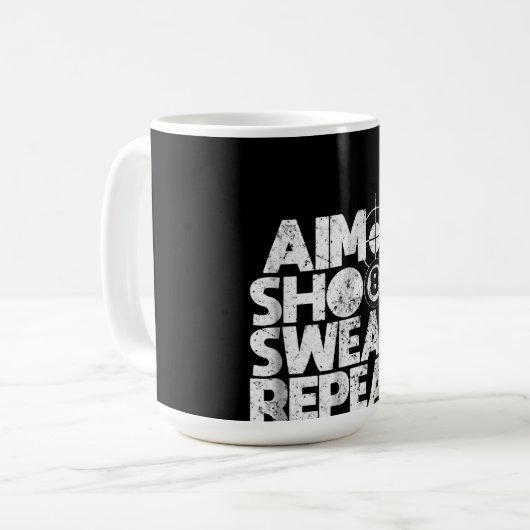 Aim Shoot Swear Wiederholung Funny Pool Billard 8  Kaffeetasse (Vorderseite Links)