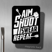 Aim Shoot Swera Repeat - Funny Dart Fan Magnet