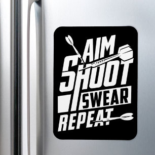 Aim Shoot Swera Repeat - Funny Dart Fan Magnet