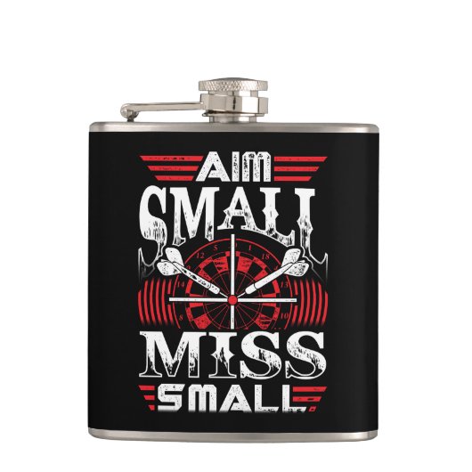 Aim Small Miss Small Dart Flask 6 oz. Flachmann (Vorderseite)
