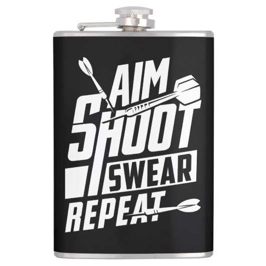 Aim Small Miss Small Dart Vinyl Wrapped Flask 8 oz Flachmann (Vorderseite)