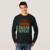 Aim Throw Swear Repeat Boule Boccia Petanque Boule T-Shirt (Vorne ganz)