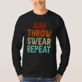 Aim Throw Swear Repeat Boule Boccia Petanque Boule T-Shirt (Vorderseite)