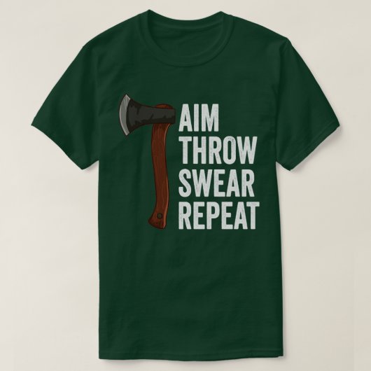 Aim Throw Swear Wiederholung Ax-Wurflumberjack T-Shirt (Design vorne)