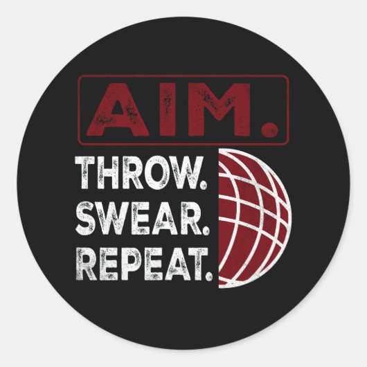 Aim Throw Swear Wiederholung Bocce Ball Sportaufkl Runder Aufkleber (Vorderseite)