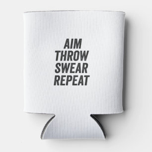 Aim Throw Swear Wiederholung Funny Cornhole Sport  Dosenkühler