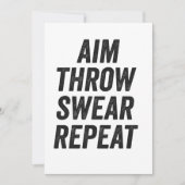Aim Throw Swear Wiederholung Funny Cornhole Sport Einladung (Vorderseite)