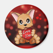 Aimant Le chiot t'aime Magnet (Vorne)