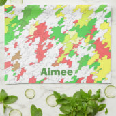 AIMEE ~ Christmas ~Red Yellow Green ~ ~ Geschirrtuch (Gefaltet)