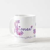 Aimee dekorative A Monogramm-Tasse Namensbedeutung Kaffeetasse (Vorderseite Links)