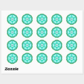AIMEE ~ Helles abstraktes Fraktalmuster ~ Klassisc Runder Aufkleber (Blatt)