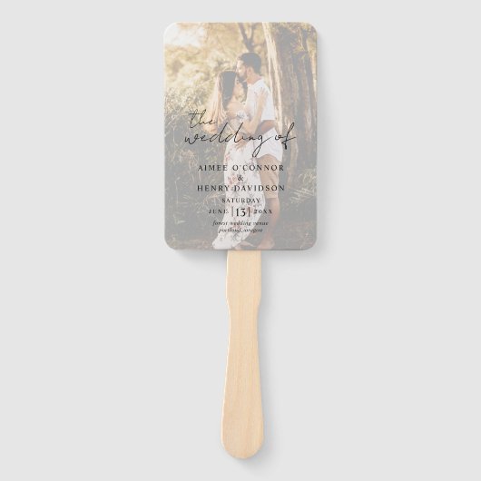 Aimee Rustic Script Modern Wedding Program Fächer (Vorderseite)