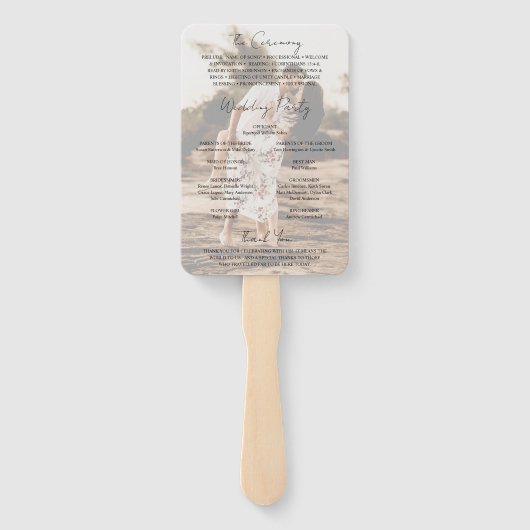 Aimee Rustic Script Modern Wedding Program Fächer (Rückseite)