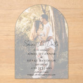Aimee Rustic Script Modern Wedding Save the Date Acryleinladungen (Vorderseite)