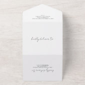 Aimee Rustic Script Moderne Hochzeit All In One Einladung (Außenbereich)