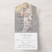 Aimee Rustic Script Moderne Hochzeit All In One Einladung (Innen Boden)