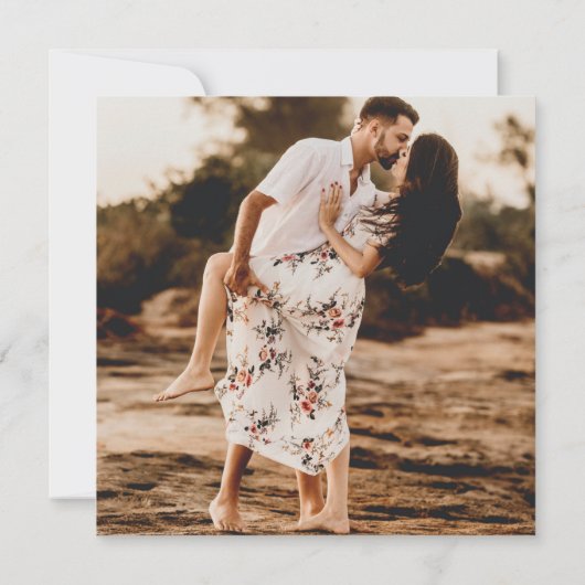 Aimee Rustic Script Moderne Hochzeit Einladung (Rückseite)