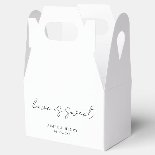 Aimee Rustic Script Moderne Hochzeit Geschenkschachtel (Geöffnet)