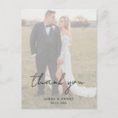 Aimee Rustic Script Moderne Hochzeit Postkarte (Vorderseite)