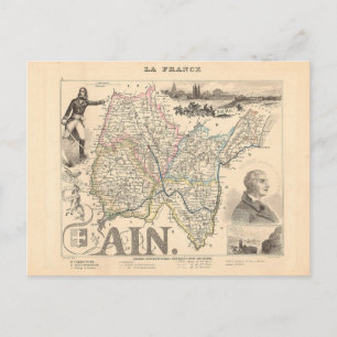 Ain Department France 1858 Alexandre Vuillemin Kar Postkarte
