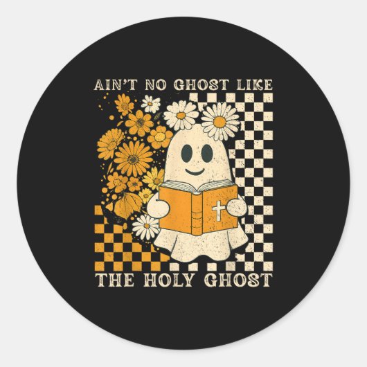 Ain No Ghost like Ghost Christlich Floral Ghost H Runder Aufkleber (Vorderseite)
