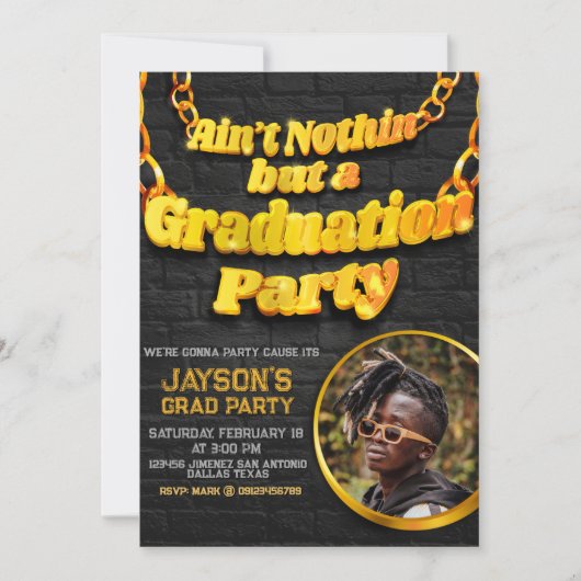 Ain Nothin nicht, sondern eine Graduierungsparty m Einladung (Vorderseite)