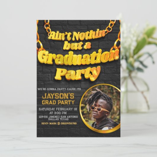 Ain Nothin nicht, sondern eine Graduierungsparty m Einladung (Stehend Vorderseite)