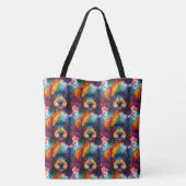 ainbow Poodle Watercolor Tasche (Rückseite)