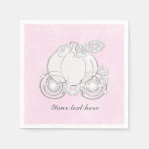 Ainderella Carriage Storybook Princess Pink Napkin Serviette