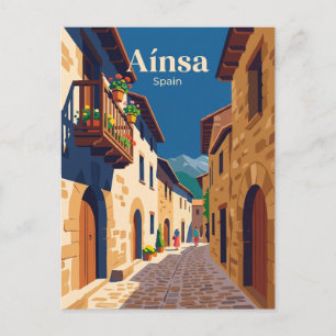 Aínsa Altstadt Gasse Spanien Postkarte