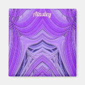 AINSLEY ~ 3D-Fraktal Design lila blaues Magnet (Vorne)