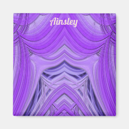 AINSLEY ~ 3D-Fraktal Design lila blaues Magnet