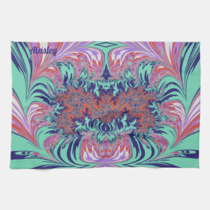 AINSLEY ~ Blue Green Red Lila ~ 3D ~ Geschirrtuch