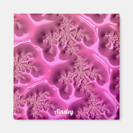 AINSLEY Personalisiertes Fraktal Design ~ Pink Waf Magnet