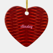 AINSLEY ~ VALENTINE HEART ~ Rotes Fraktal ~ Keramik Ornament (Vorne)