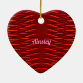AINSLEY ~ VALENTINE HEART ~ Rotes Fraktal ~ Keramik Ornament (Hinten)