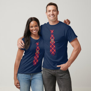 Ainslie Schottischer Badge- und Tartan-Schlips T-Shirt