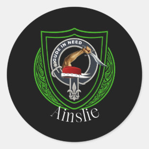 Ainslie schottischer Clan-Wappen Runder Aufkleber