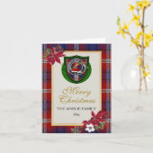 Ainslie Scottish Clan Tartan & Crest Karte (Gelbe Blume)