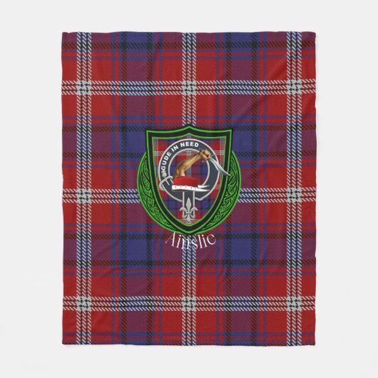 Ainslie Scottish Clan Tartan & Wappen Fleecedecke (Vorderseite)