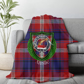Ainslie Scottish Clan Tartan & Wappen Fleecedecke