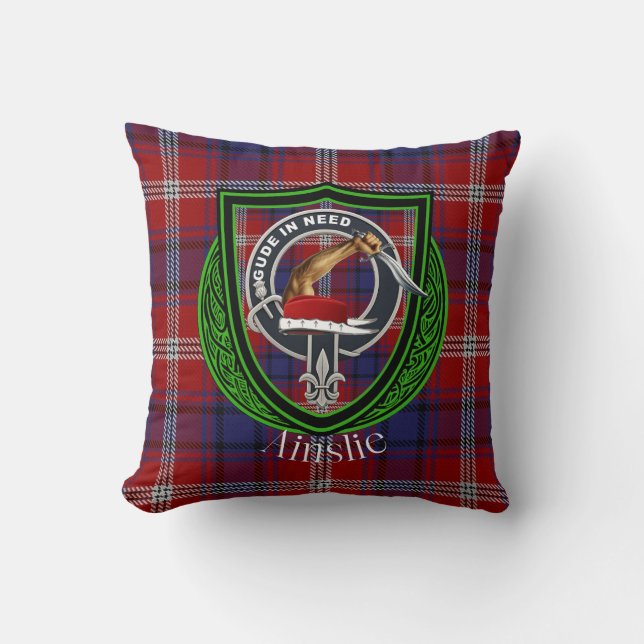 Ainslie Scottish Clan Tartan Wappen Kissen (Vorderseite)