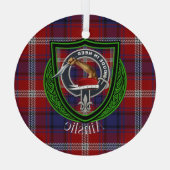 Ainslie Scottish Clan Tartan & Wappen Ornament Aus Glas (Rückseite)