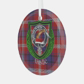 Ainslie Scottish Clan Tartan & Wappen Ornament Aus Glas (Vorderseite links)