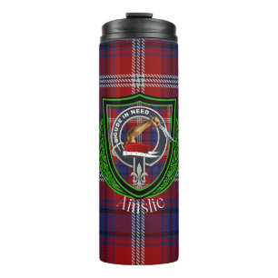Ainslie Scottish Clan Tartan & Wappen Thermosbecher